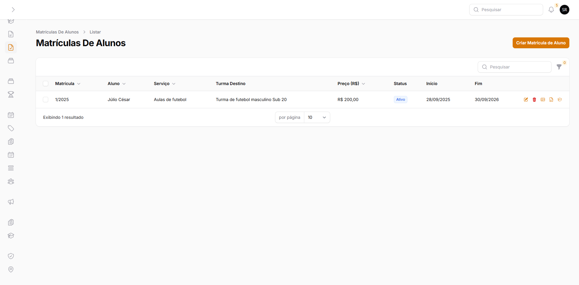 Entendendo o módulo de matrículas de alunos